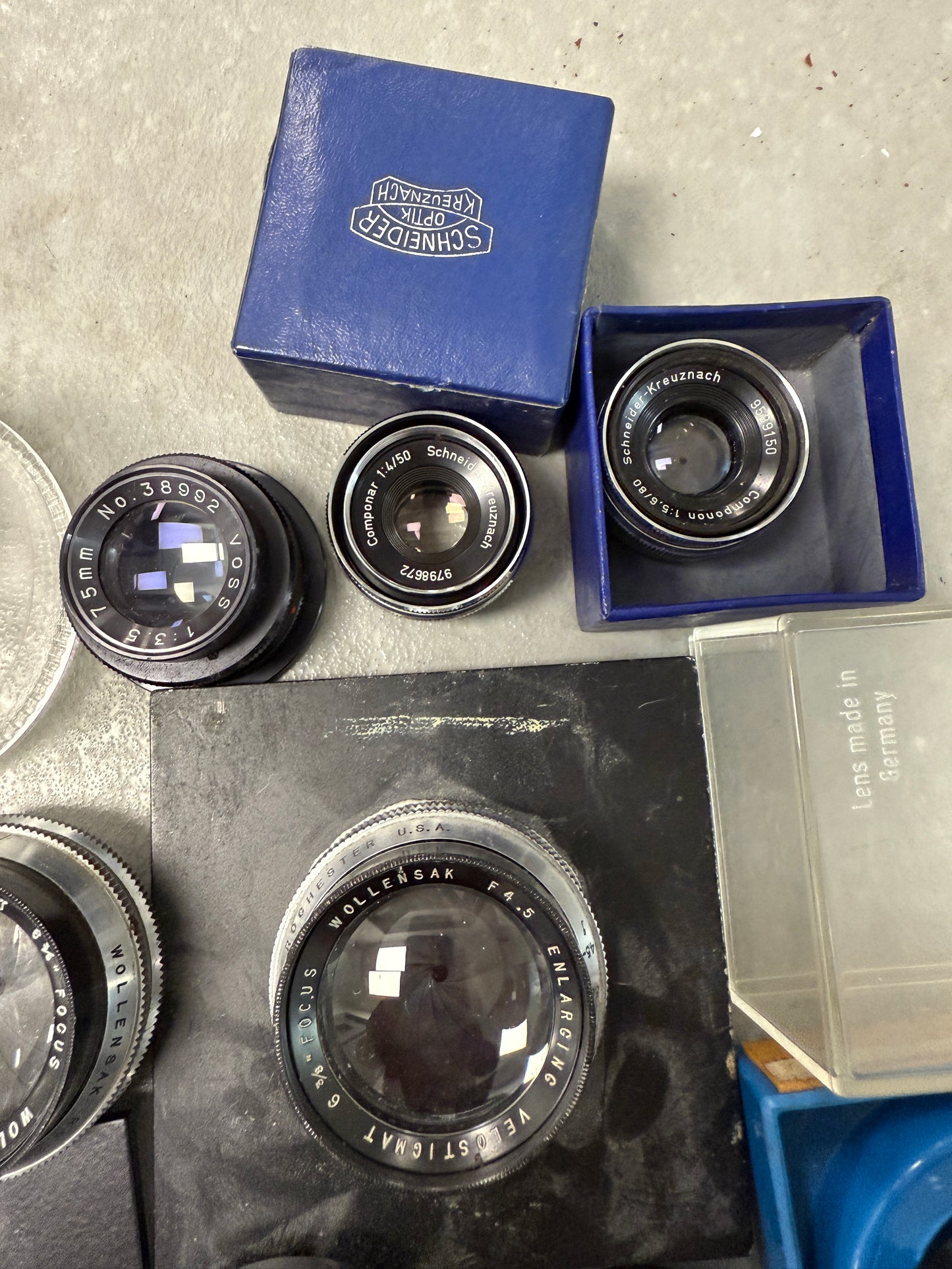 Enlarging lens lot schneider, Nikon, rodenstock, Wollensak, Kodak