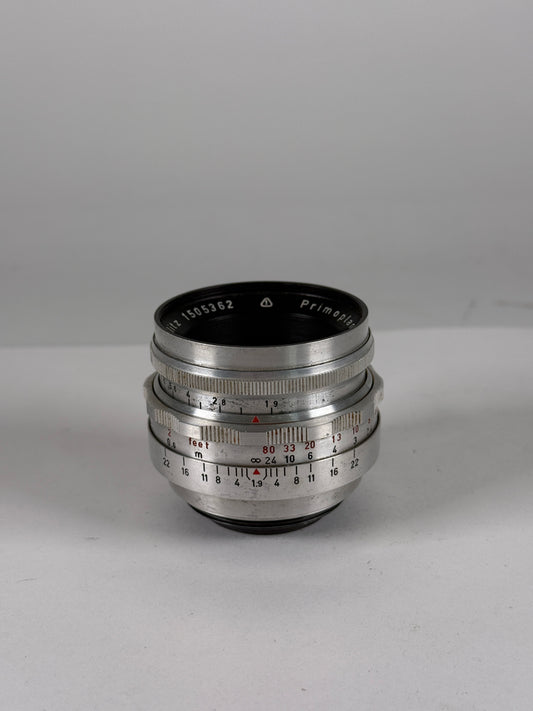 Meyer Optic PRIMOPLAN "RED V" 58mm f1.9 SILVER - M42 mount