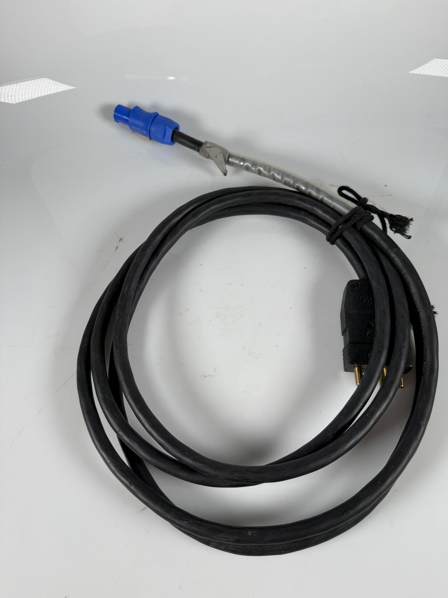ProPin 15A Male Stage Plug connector to Neutrik Powercon NAC3FCA cable