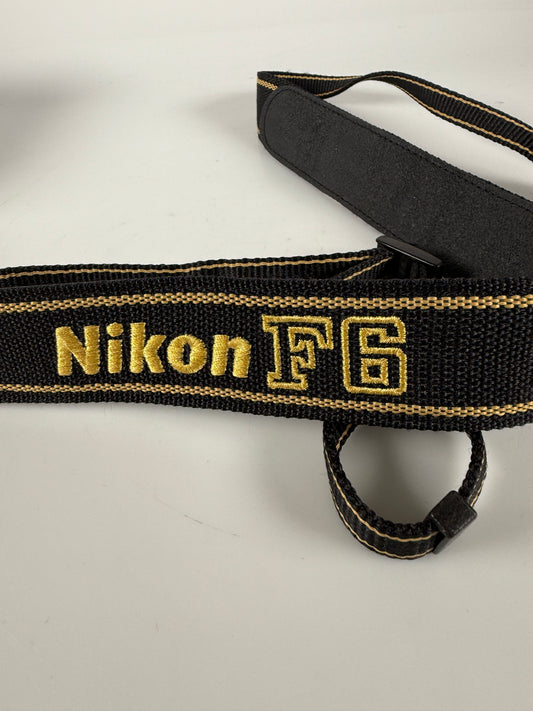 Nikon F6 Black / Gold Genuine Camera Neck Strap