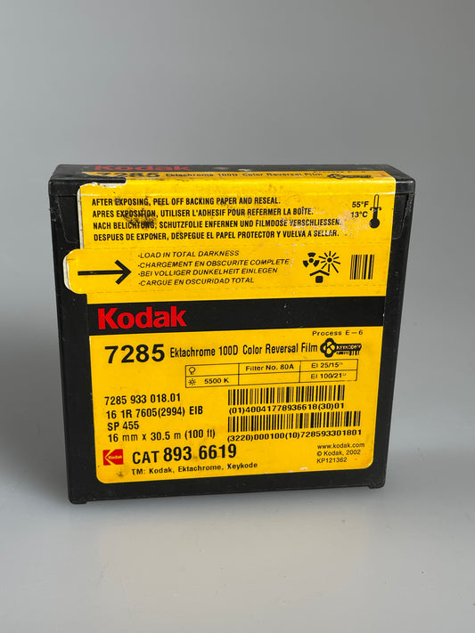 Kodak Motion Picture Film 7285 Ektachrome 100D reversal 16mm 100 FT