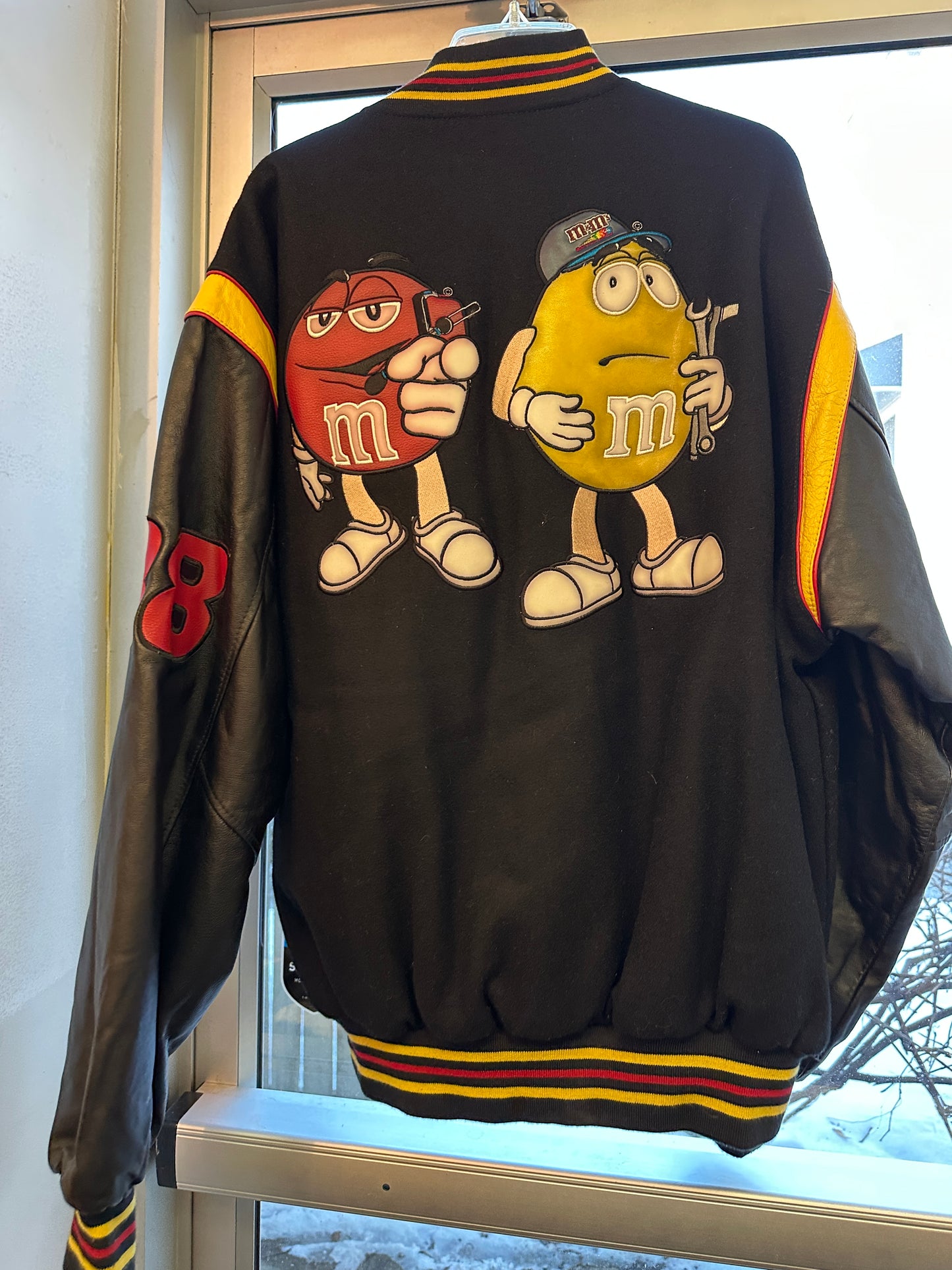 Vintage 1990s Nascar #38 Black M&M Jacket Size Large