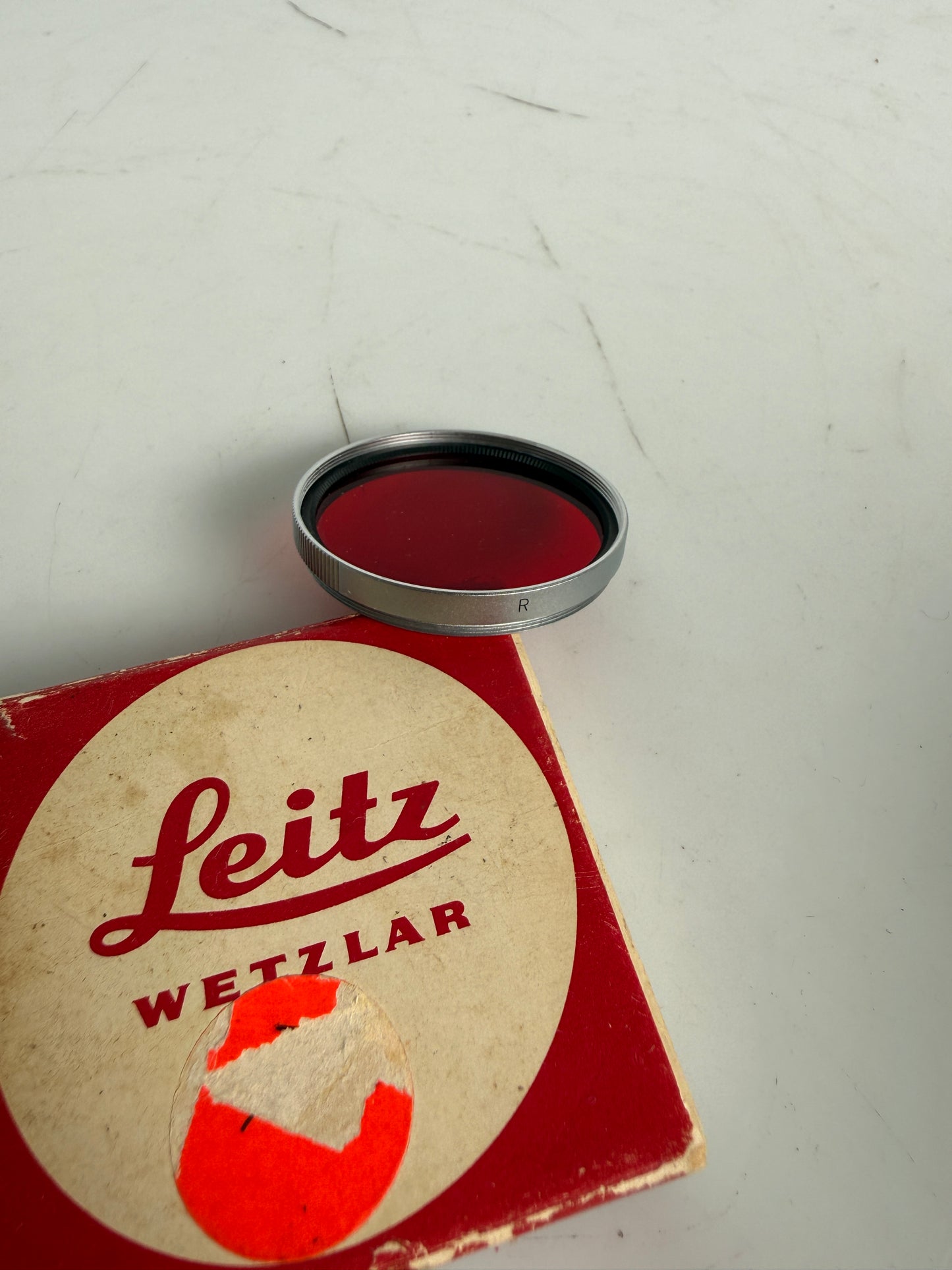 LEICA LEITZ RED R 39mm SCREW IN FILTER E39 CHROME GERMANY