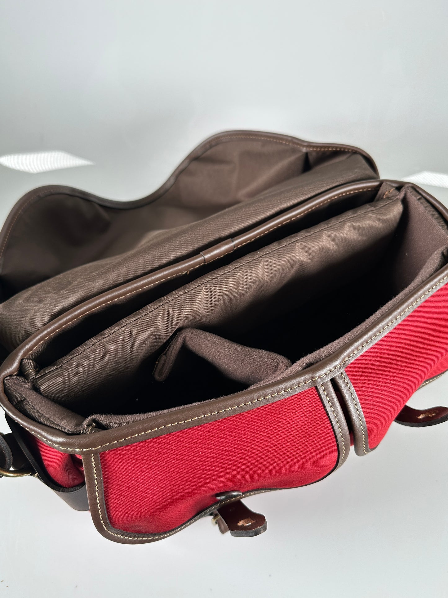 Billingham Hadley Shoulder Bag Small (Burgundy w/Chocolate Leather Trim)