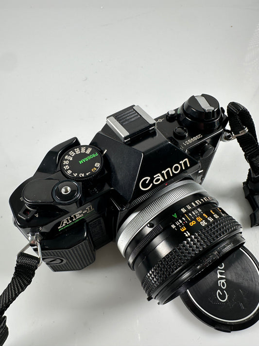 CANON AE-1 program black SLR 35mm Film Camera with 50mm f1.8 Kit
