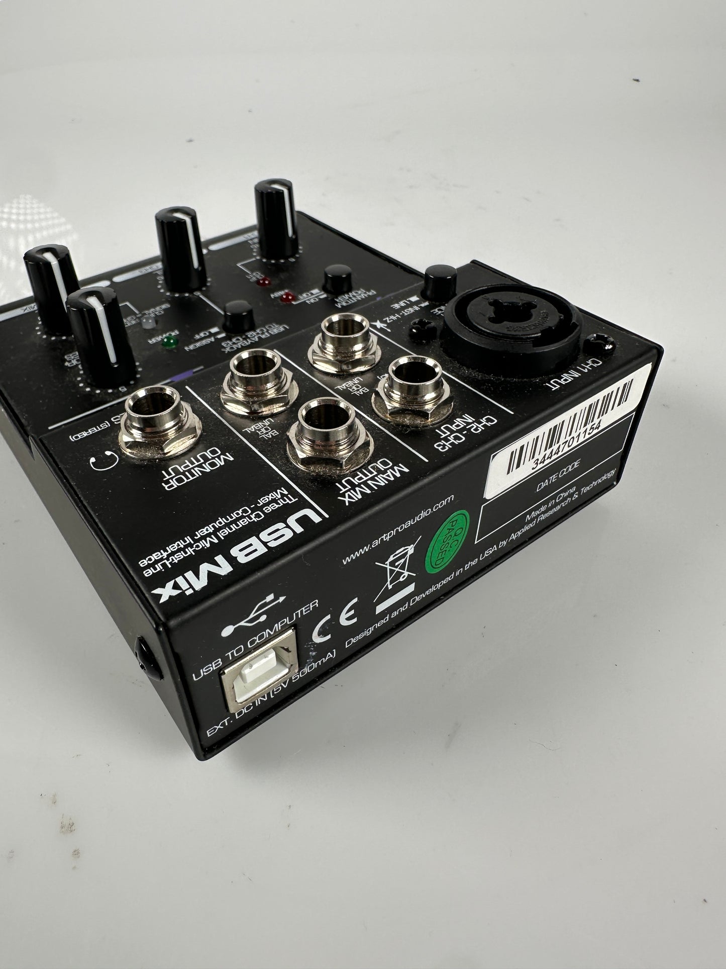 ART USB 3 Channel Mixer "Project Series" Mic-Inst-Line Mixer