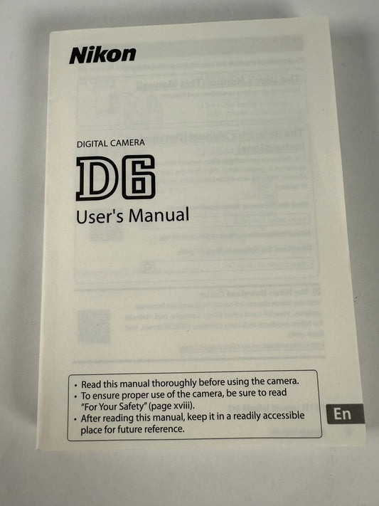 Nikon D6 Digital Camera Instruction Manual