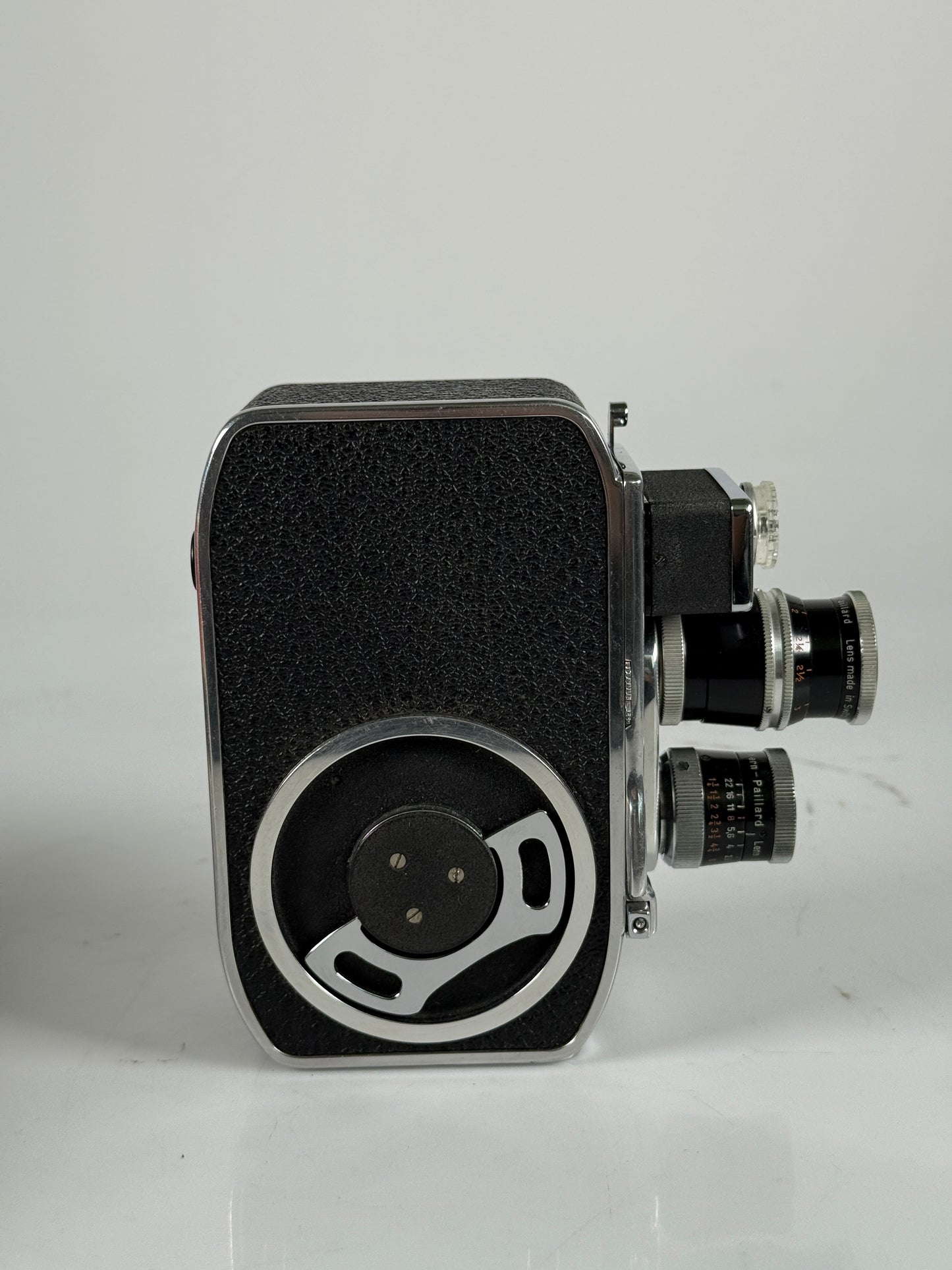 Paillard Bolex B8SL Double 8mm Movie Cine Film Camera w/ 13mm and 36mm Kern Yvar lens