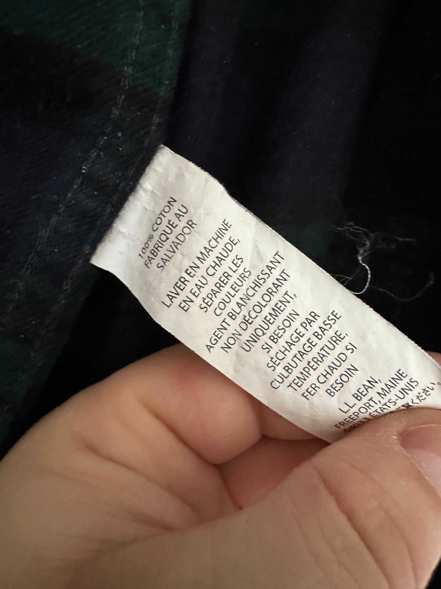 Men’s LL Bean Blue And green Flannel Shirt Vintage Medium