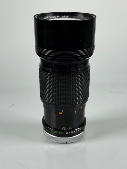 CANON FD SSC 200mm f2.8 Telephoto MF Lens