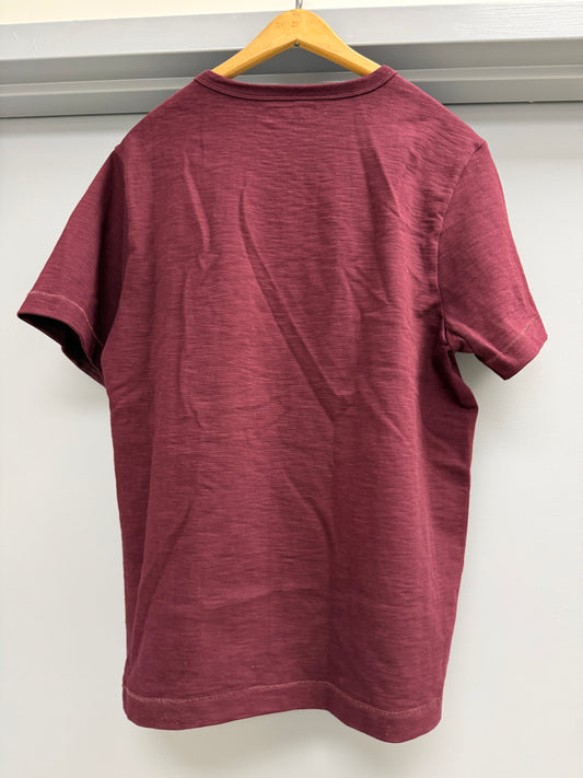 Merz B Schwanen T-Shirt Size 6 (L) Maroon Loopwheeled Heavy Weight Made in Germany