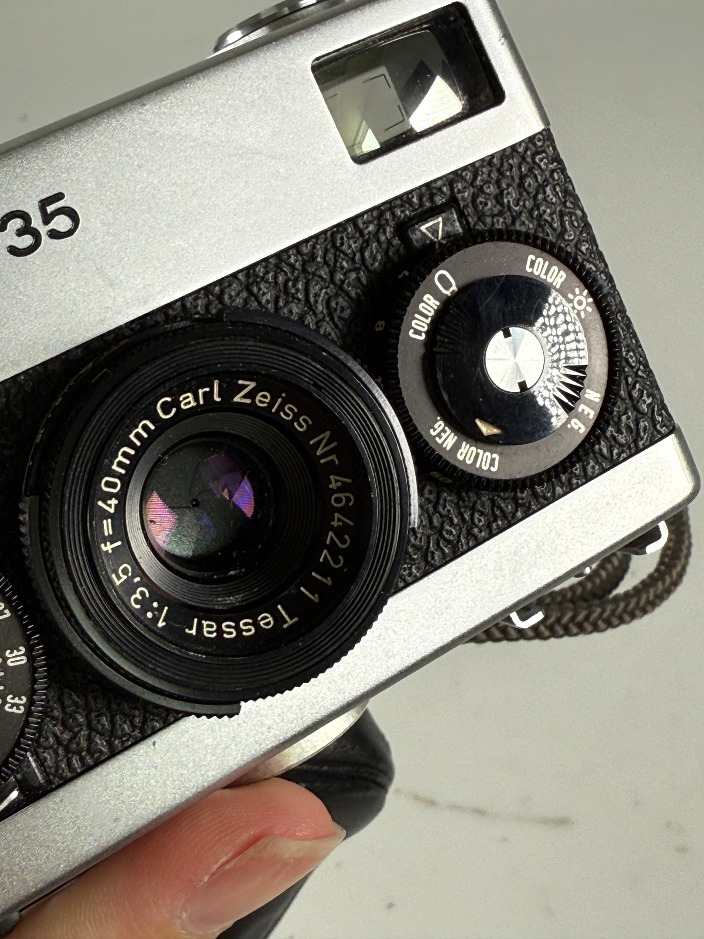 Rollei 35 Film Camera w/ Carl zeiss Tessar 40mm F3.5 Chrome Silver Honeywell Germany