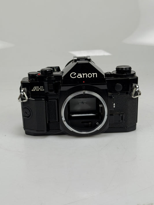 Canon A-1 A1 35mm SLR Film Camera Body Black with 50mm f1.8 FD Kit