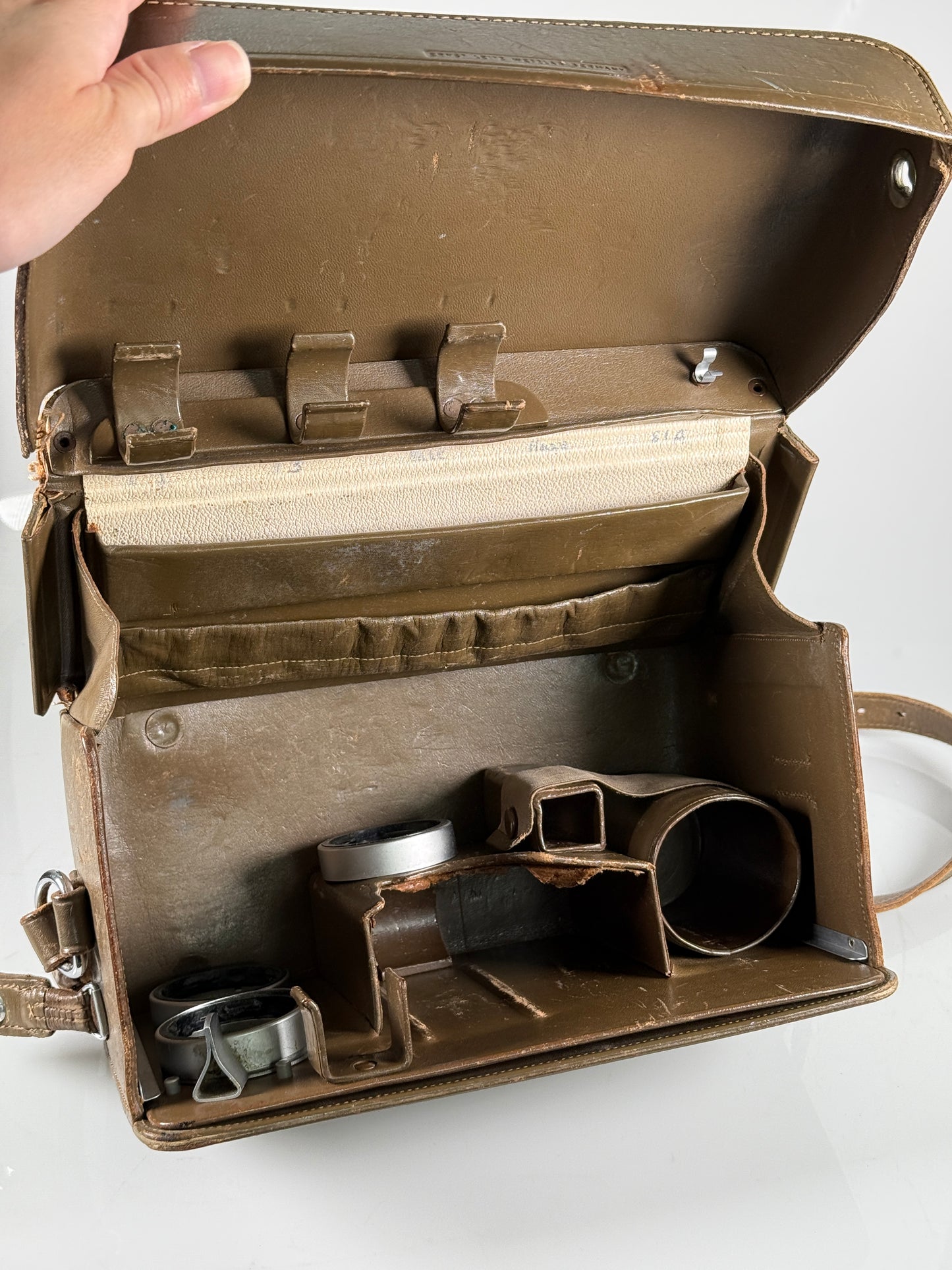 Leica Leitz Brown Leather M Universal System Case w/ Lens Mounts