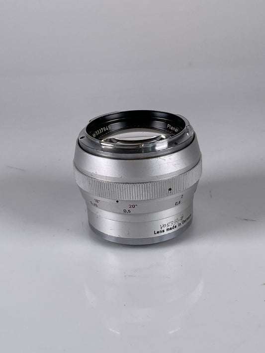 Carl Zeiss Planar 55mm f1.4 MF Lens For contarex silver chrome