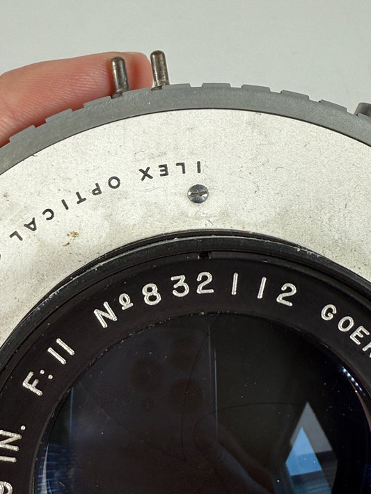 C.P. GOERZ 19 IN INCH F11 ARTAR APOCHROMAT RED DOT lens in Ilex no 4 shutter