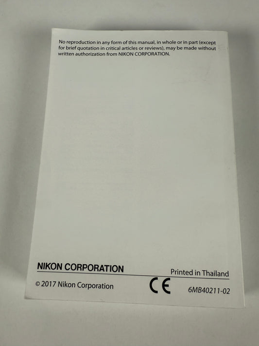 Nikon D850 Digital Camera Instruction Manual