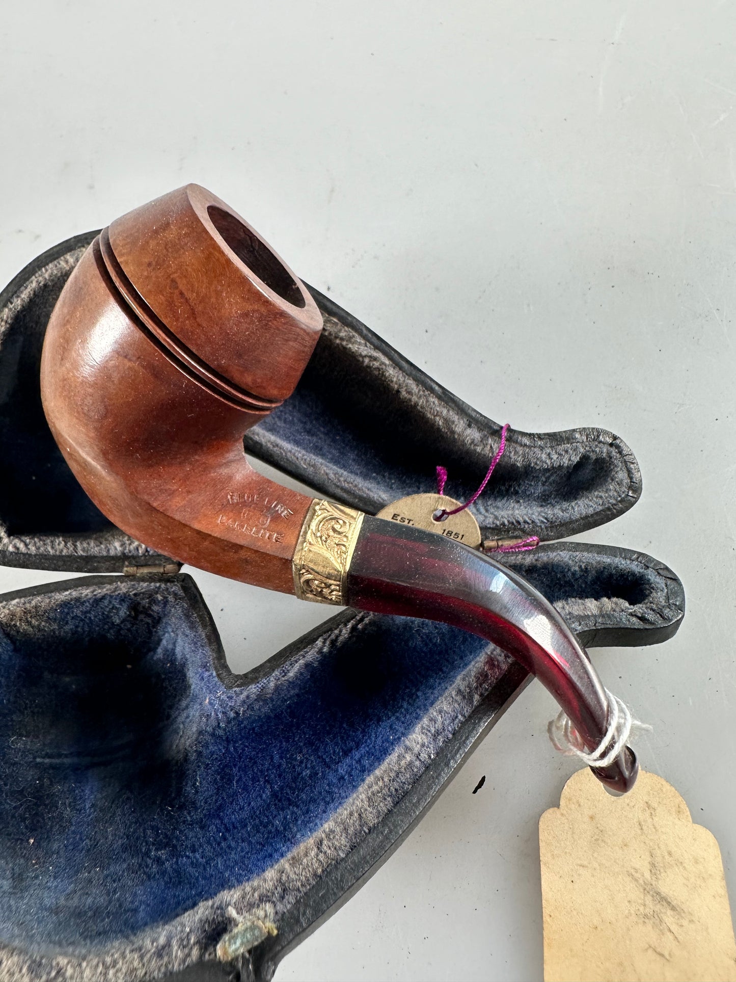 KBB Blue Line Bakelite Pipe, Unsmoked French Briar