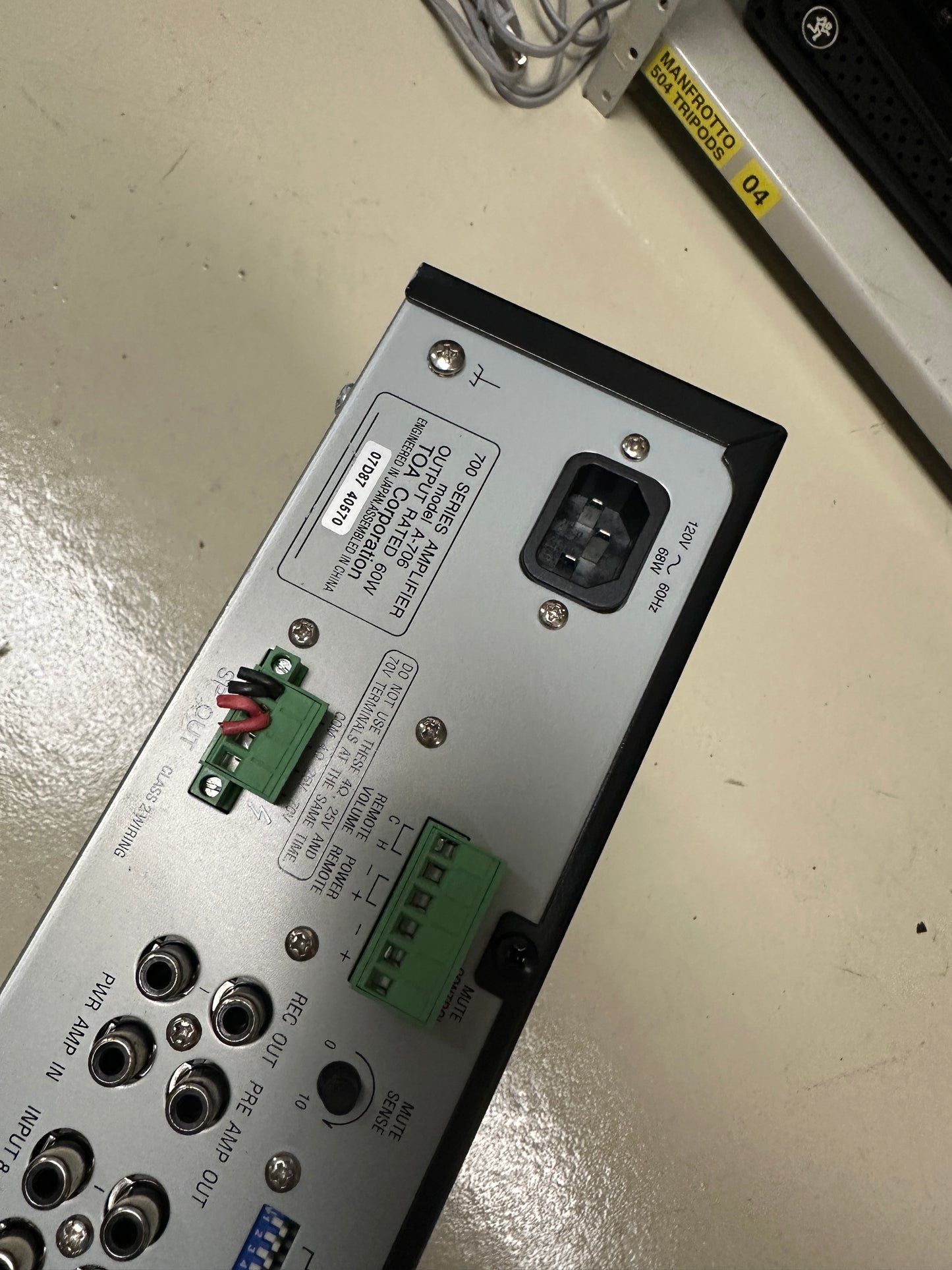 TOA A-706 Mixer Amplifier 700 Series Integrated Amplifier 60W