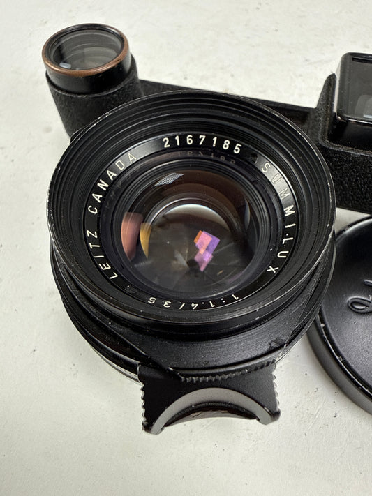 LEITZ Leica Summilux M 35mm F1.4 V1 Lens Black Paint Goggles 11871