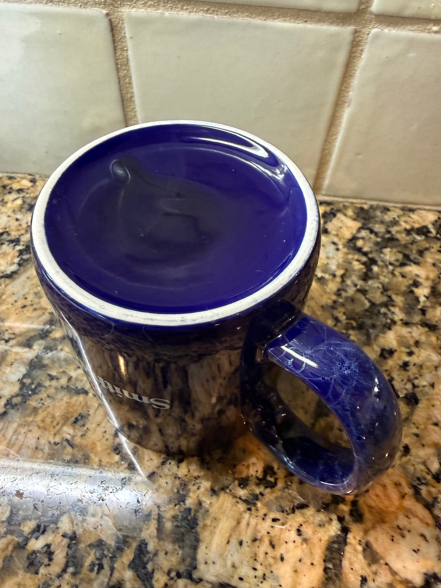 Smith & Wesson Logo 10oz Blue Marble Coffee Mug Stoneware (1496)