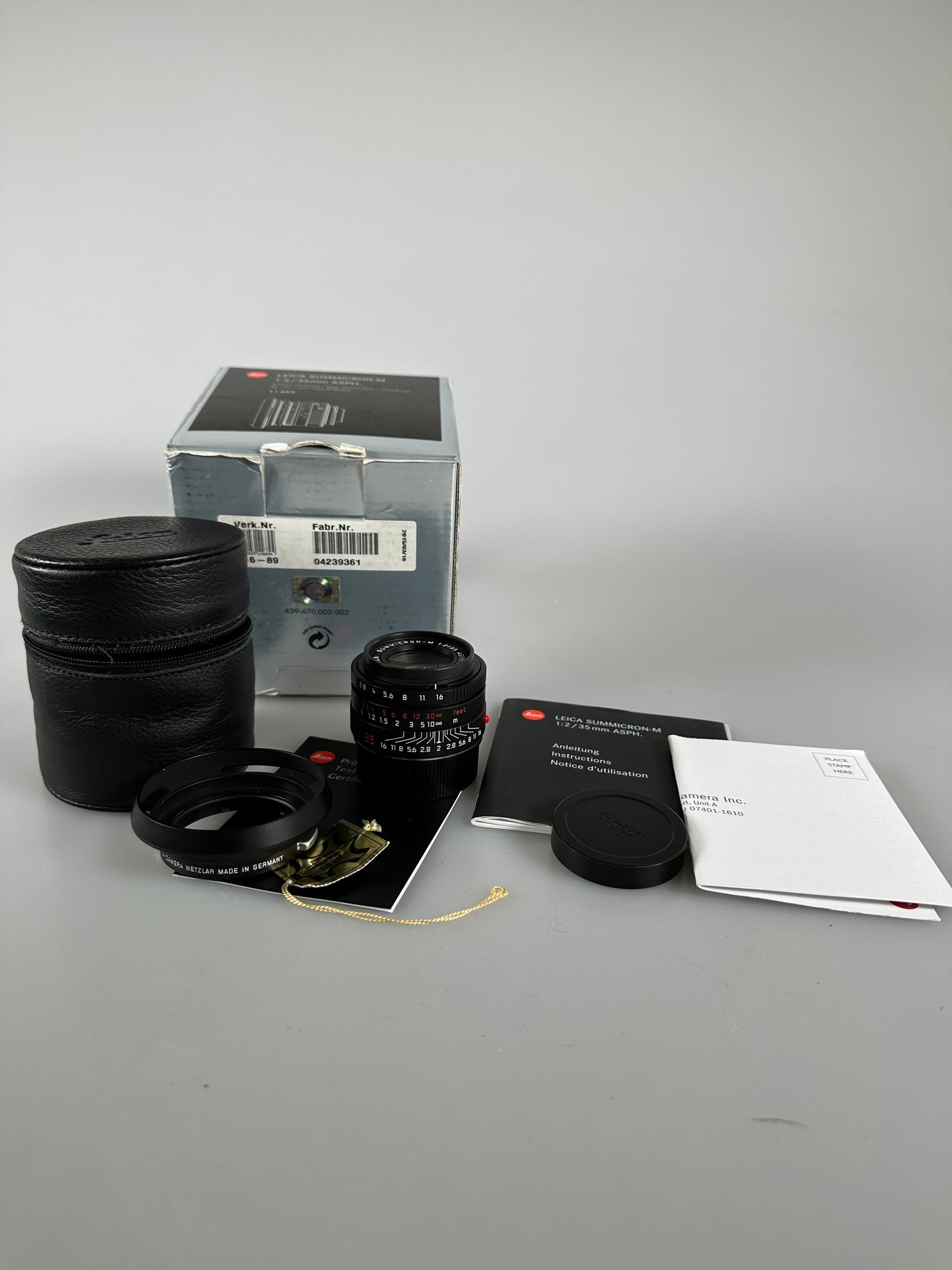 Leica Summicron M ASPH 35mm F2 Limited edition Black chrome brass lens RARE