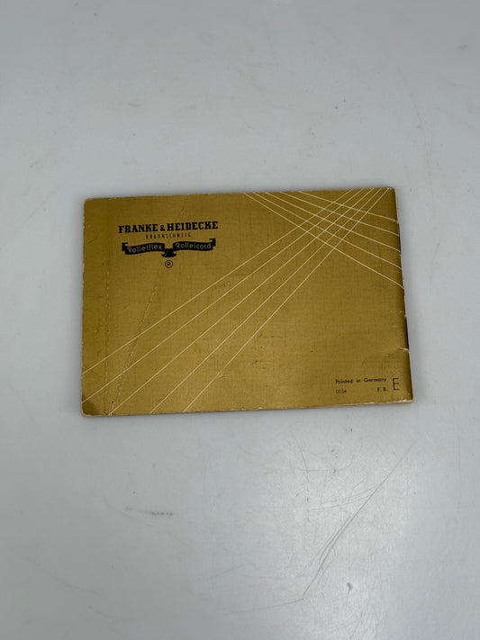 Rolleiflex 2.8C Camera Film Instruction Book Manual