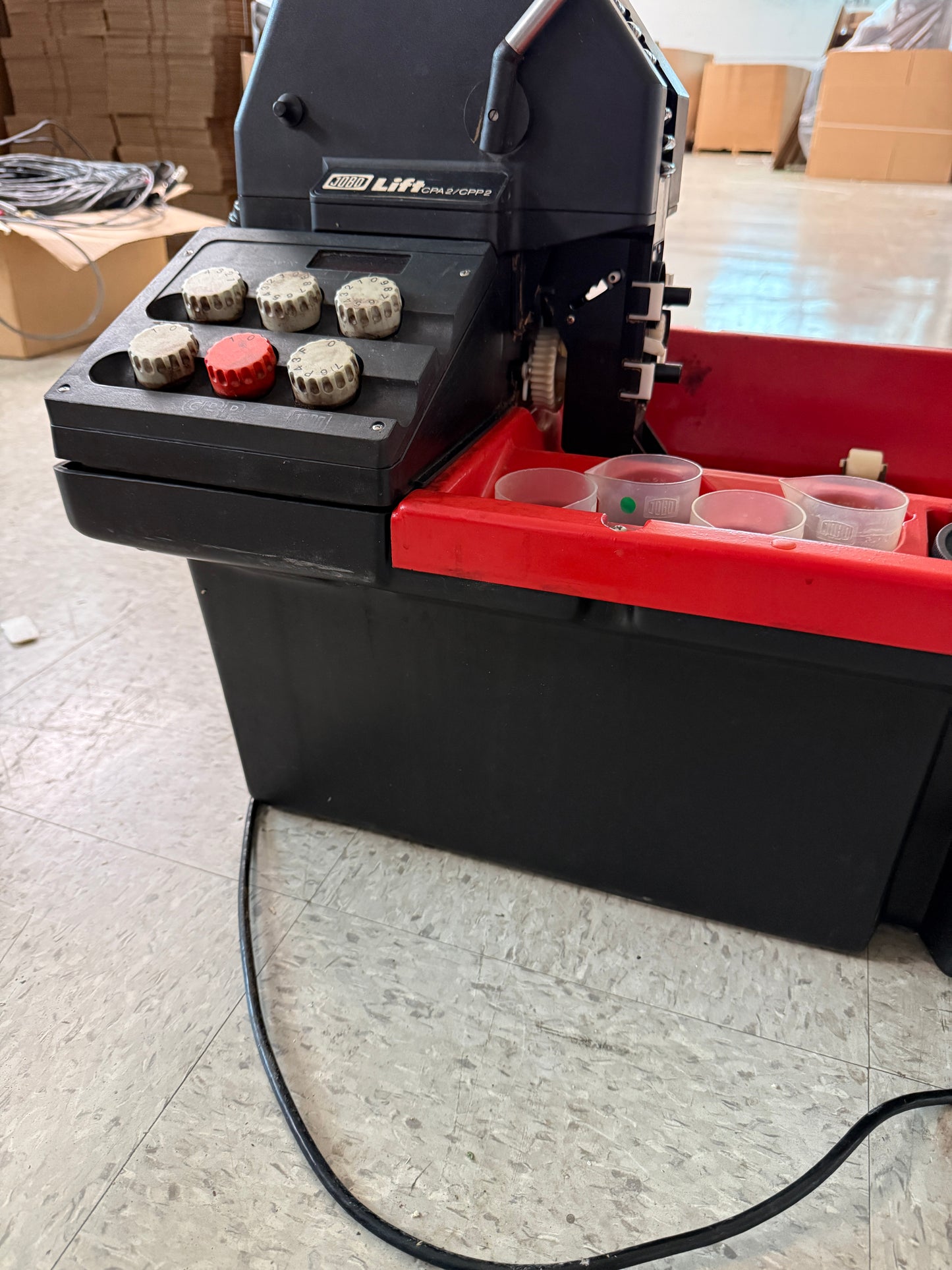 JOBO CPP2 processor with Bottles, Grad Cylinders, Lift