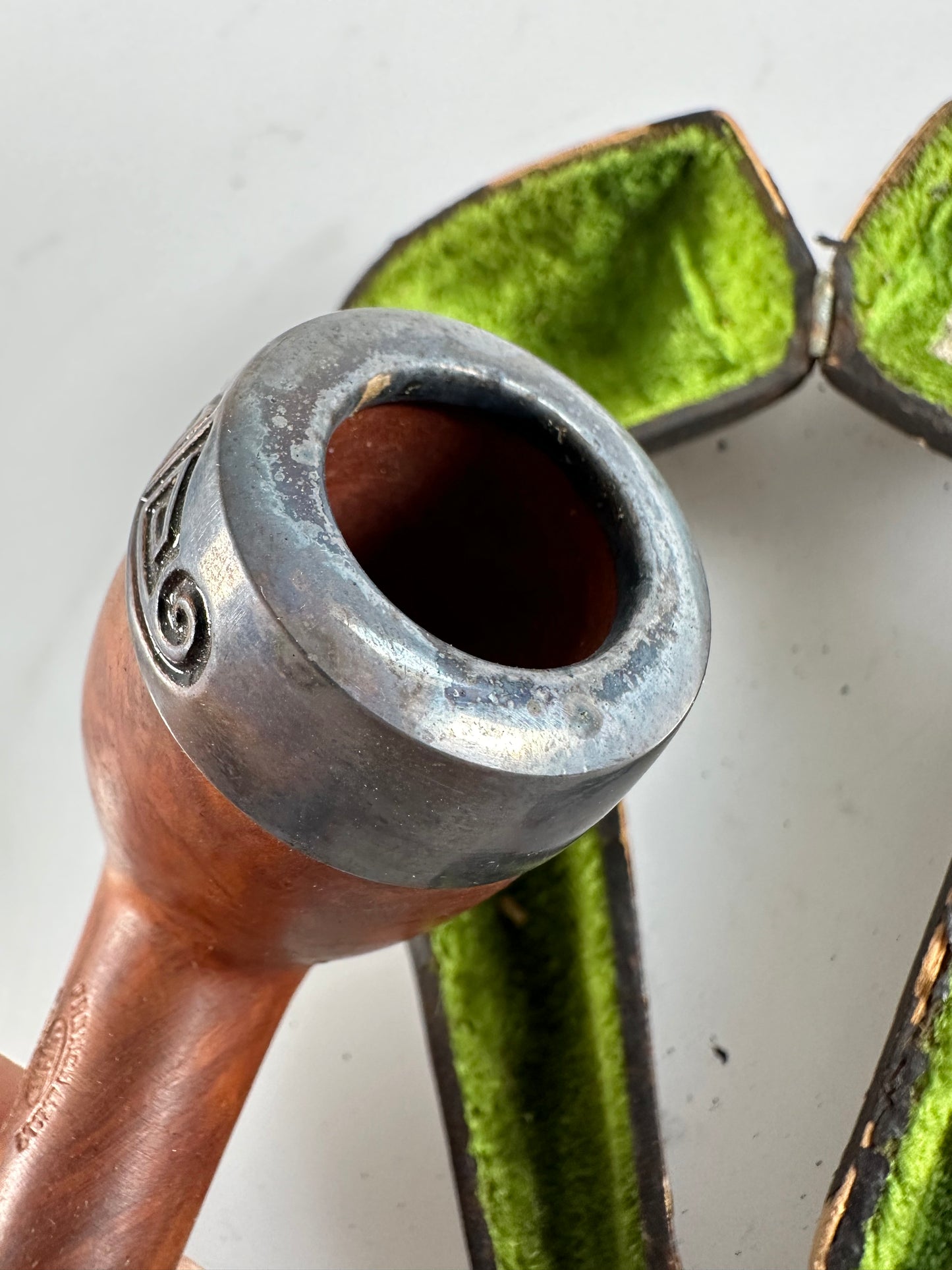 KBB Blue Line Bakelite Pipe, Unsmoked Silver French Briar