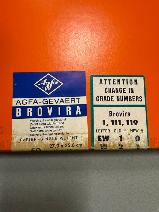 Agfa Brovira Photo Paper 50 Sheets 11x14 inch BW 1 Grade 1
