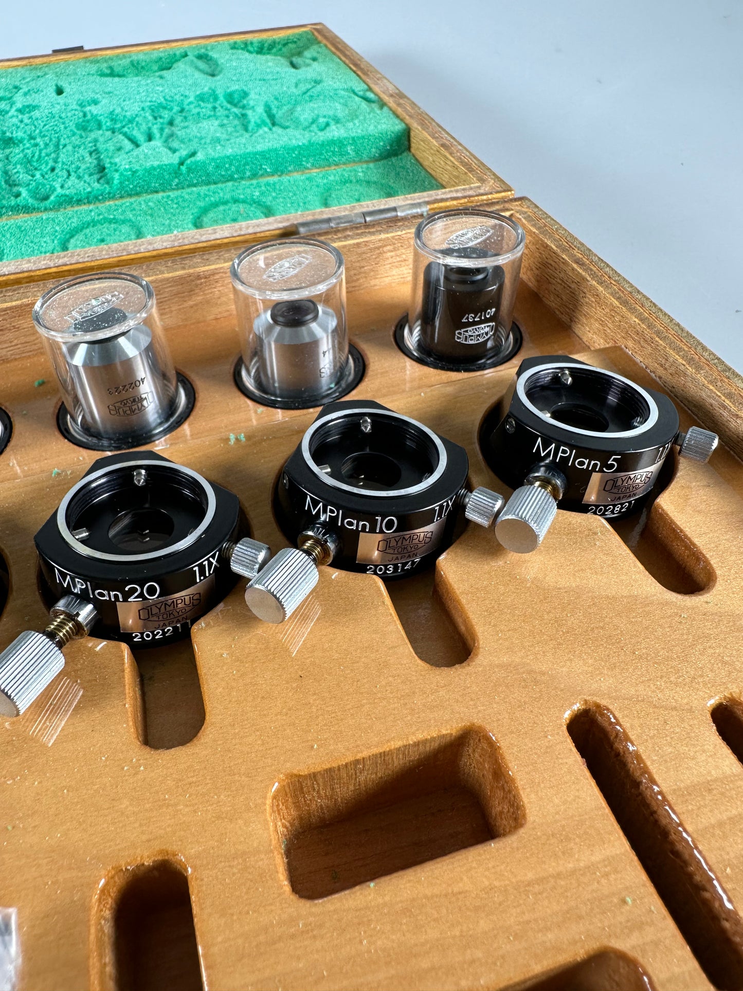 Olympus MPLAN N Objective Lens Set 5N, 10N, 20N, 40N, 100N w/ 1.1x prism