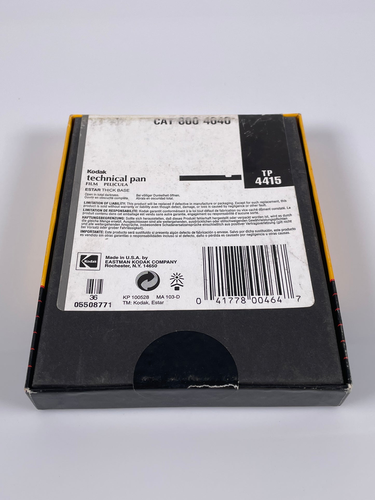 Kodak Technical Pan TP 4415 professional film B&W 4x5 25 sheets