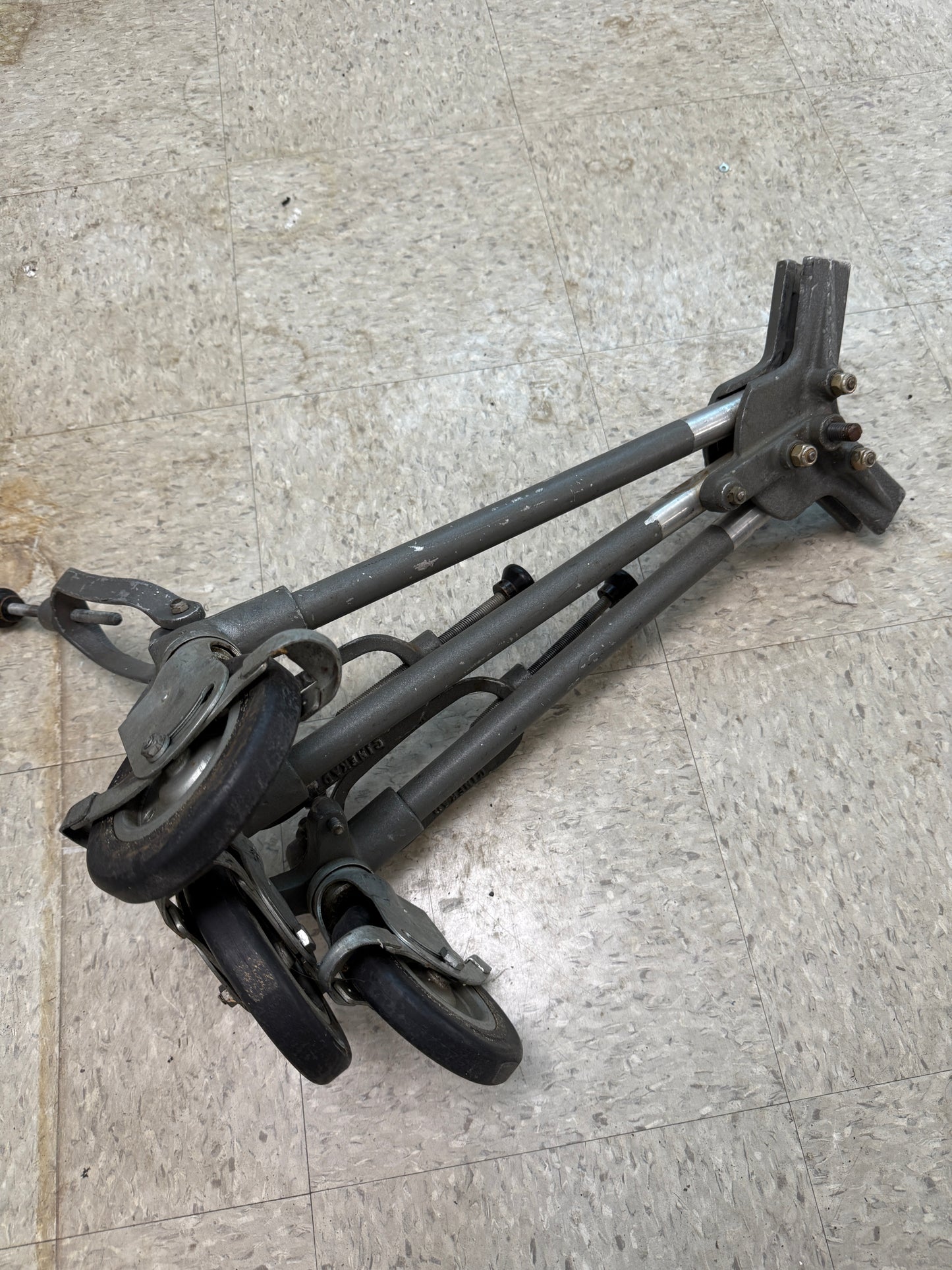 Auricon wooden tripod vintage wheels