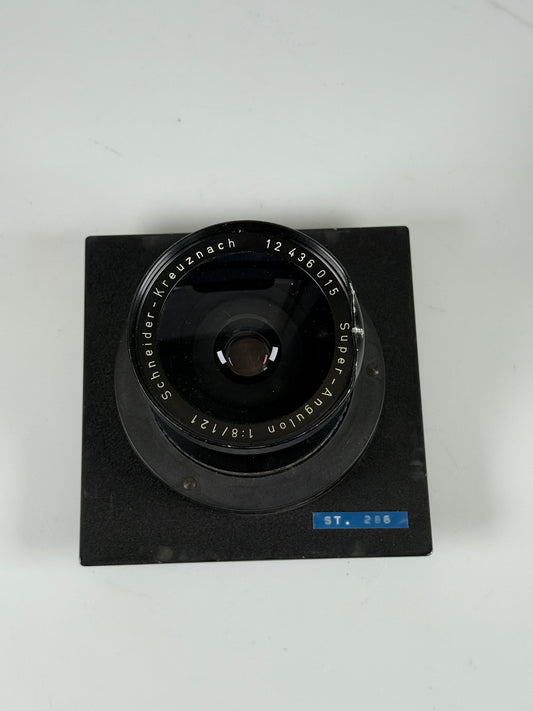 Schneider 121mm f8 super angulon Large Format Lens sinar DB Board