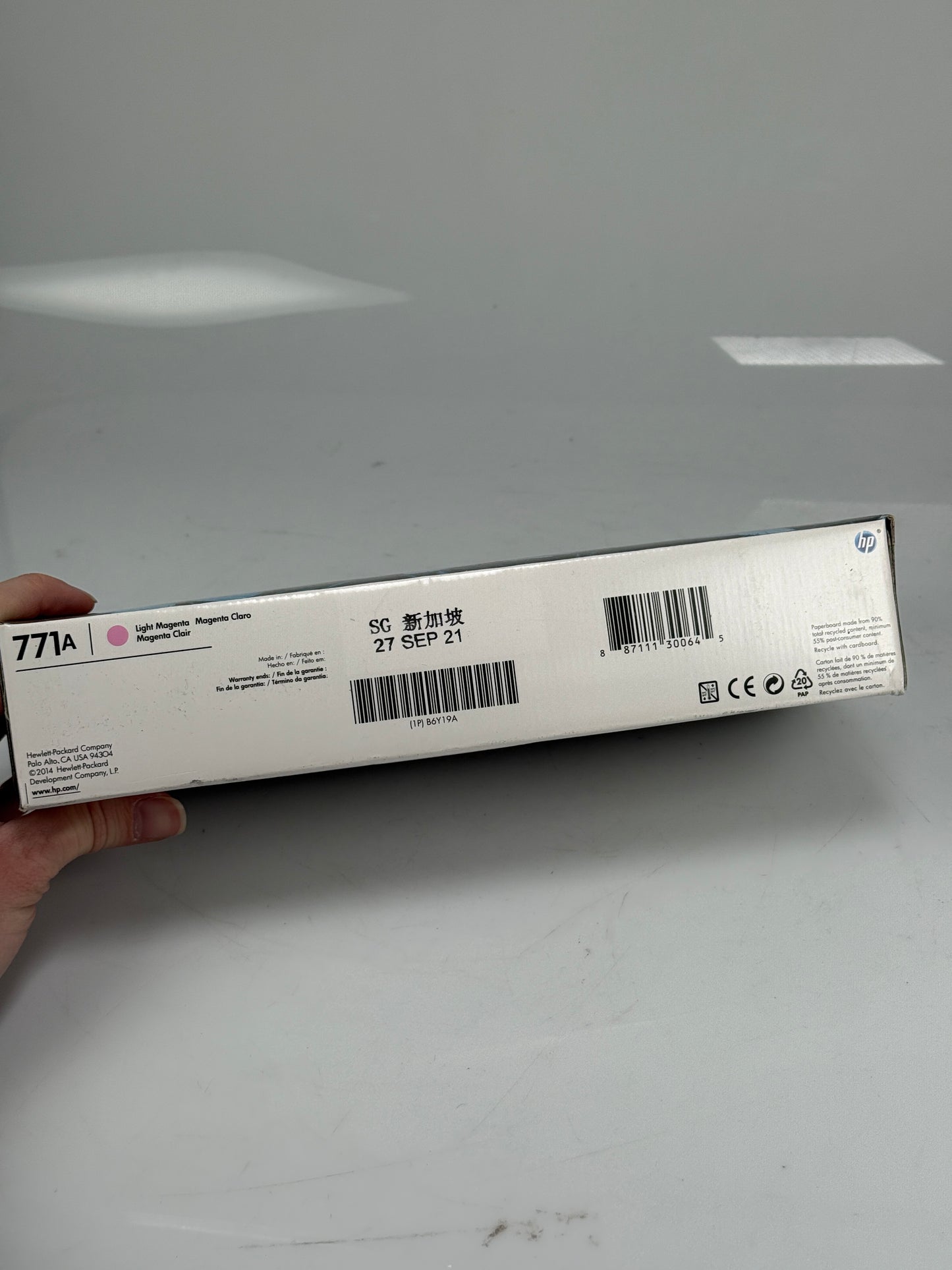 Genuine HP B6Y19A Original Ink Cartridge Inkjet - Light Magenta Exp 2021