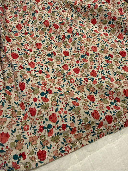 Bonpoint Girls Button Long Sleeve Floral Shirt Cotton Size 8