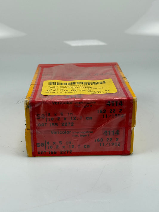 Kodak Vericolor internegative film type III 4114 4x5 Film 100 sheets Expired 1992