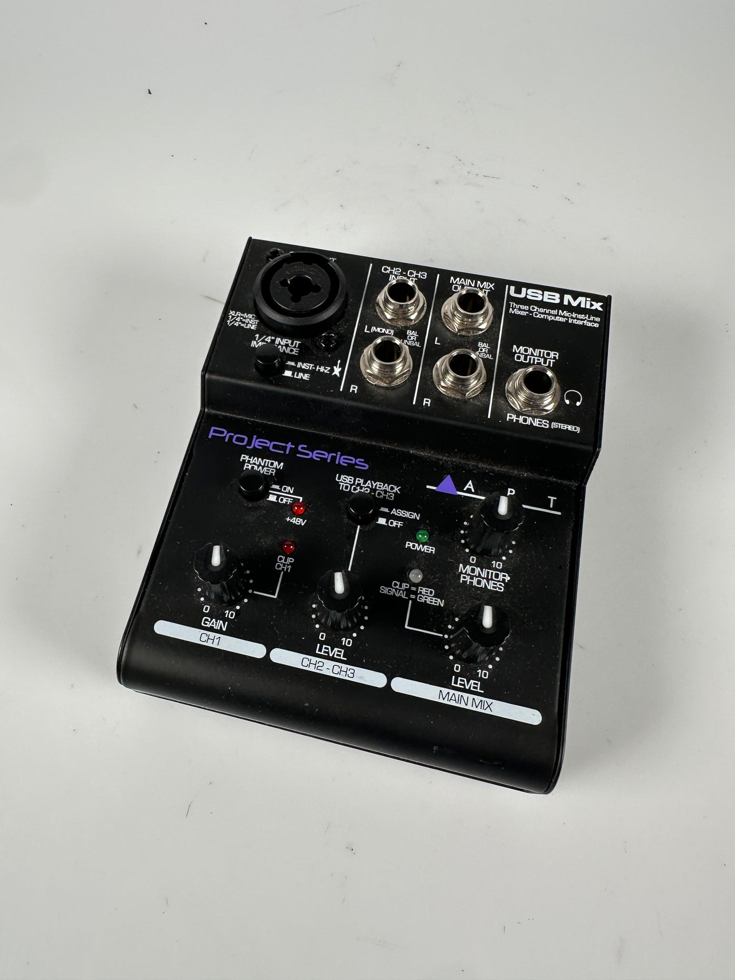 ART USB 3 Channel Mixer "Project Series" Mic-Inst-Line Mixer
