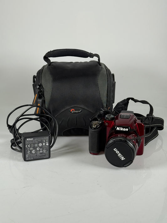Nikon Coolpix P500 Digital Camera 36x Zoom 12.1 Megapixel Red