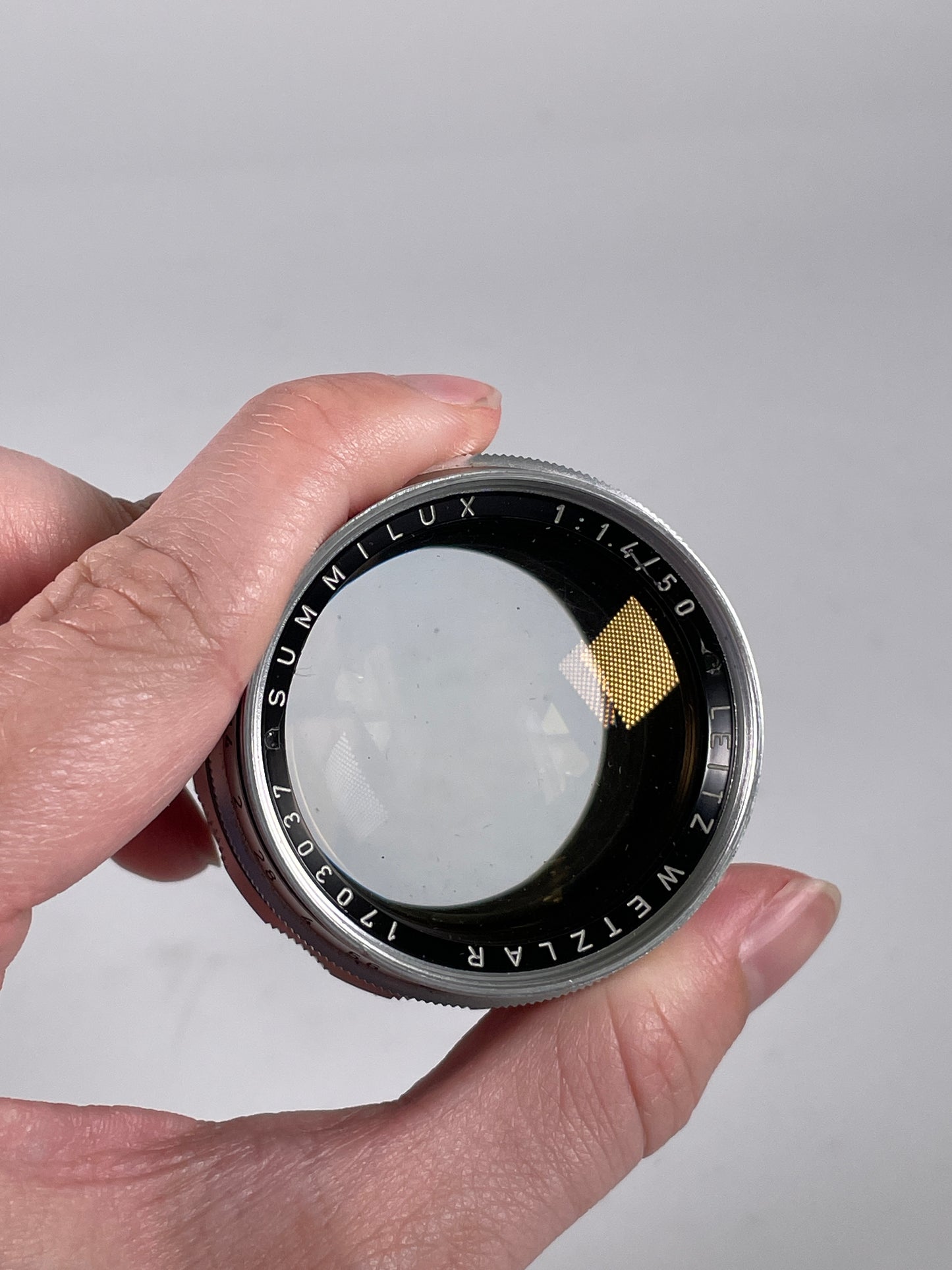 LEITZ Leica Summilux M 50mm F1.4 E43 Chrome Lens V1 version 1 Scalloped