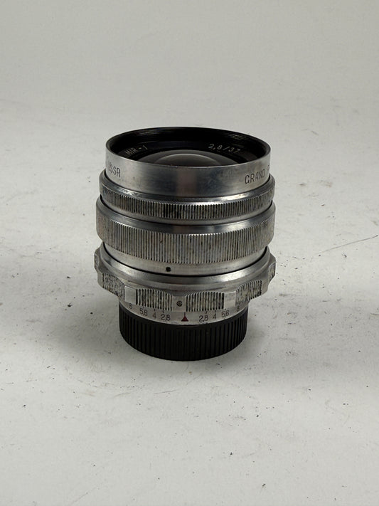 Mir-1 Grand Prix Brussels 1958 Silver 37mm f2.8 M39 LTM Mount lens Soviet Vintage