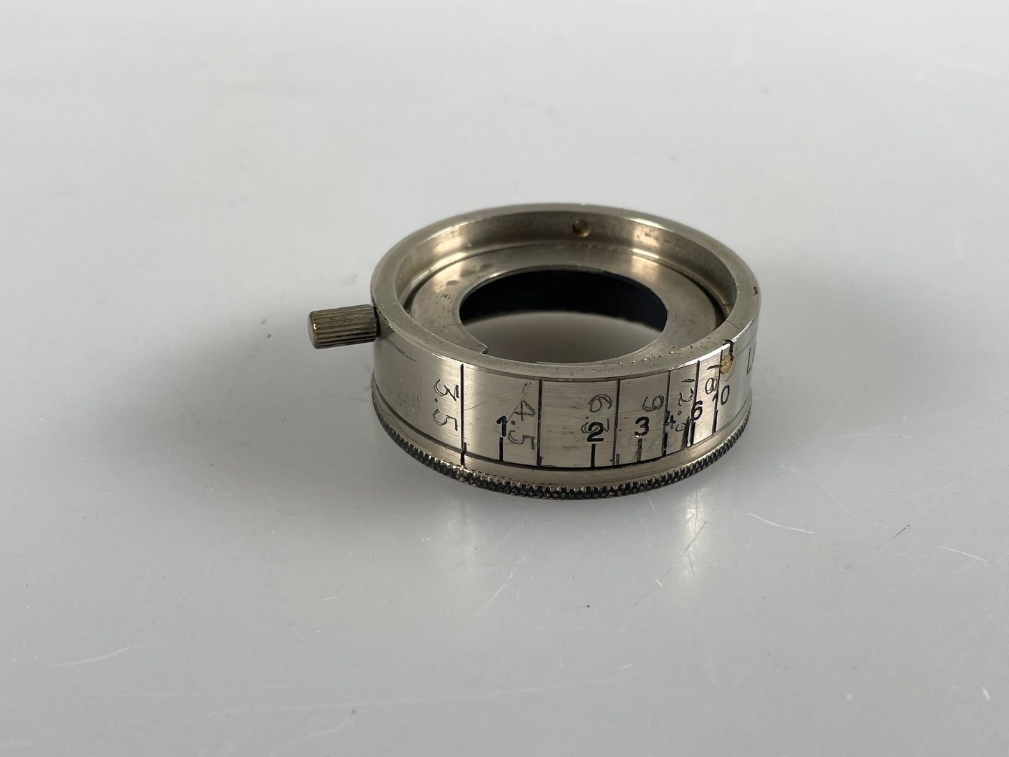 LEICA VALAU LENS HOOD W/APERTURE ADJUSTMENT FOR ELMAR 3.5CM/5CM F3.5 Nickle