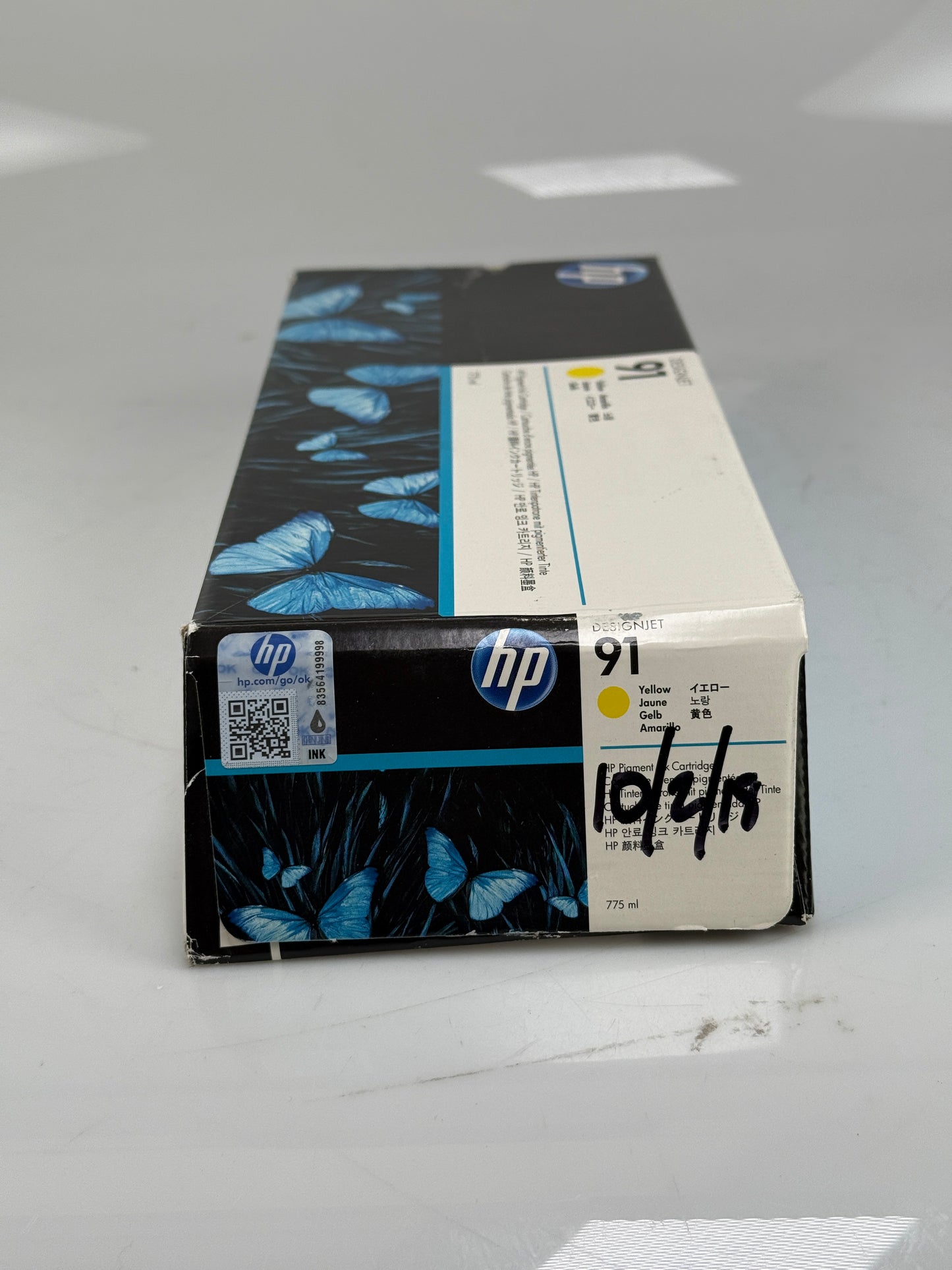 Genuine HP 91 Yellow C9469A 775ml Pigment Ink Cartridge 10/2018
