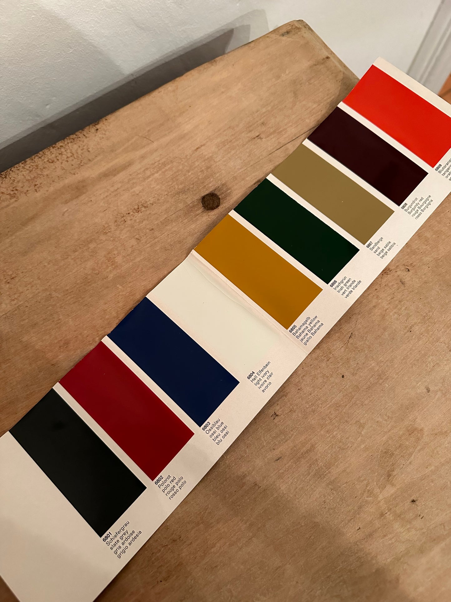 1968 Vintage Porsche OEM Factory Color Chart Paint Brochure 911 912 L
