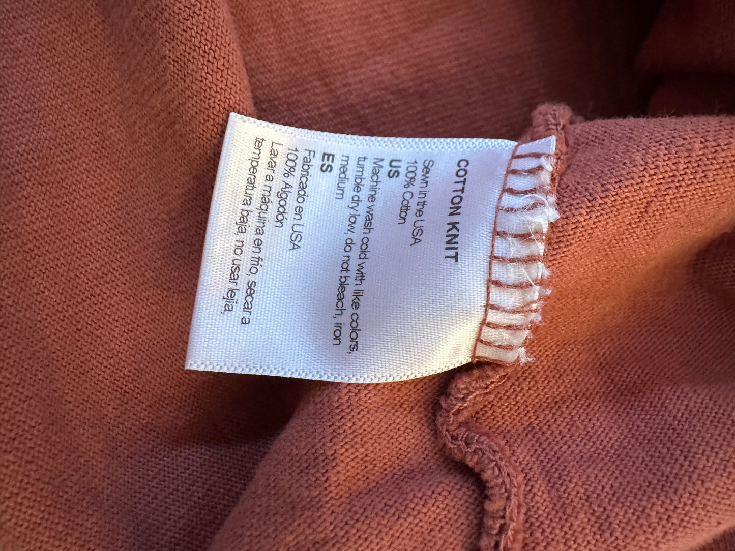 Freenote Cloth Co Shirt Mens Medium Orange Cotton Pocket Short Sleeve USA Made