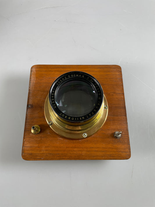 Goerz Dogmar Brass Lens focus 12 inch f5.5 w/ packard shutter