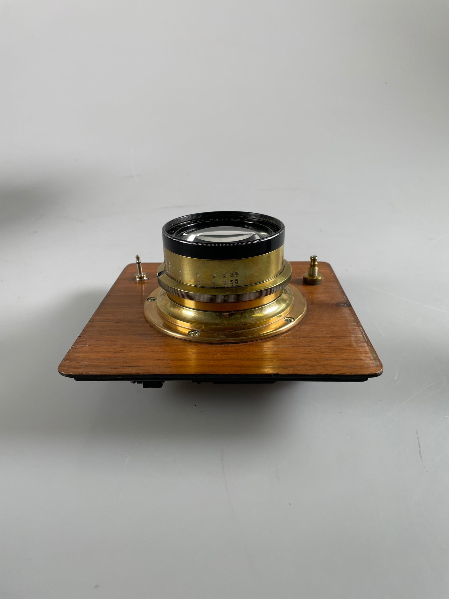 Goerz Dogmar Brass Lens focus 12 inch f5.5 w/ packard shutter
