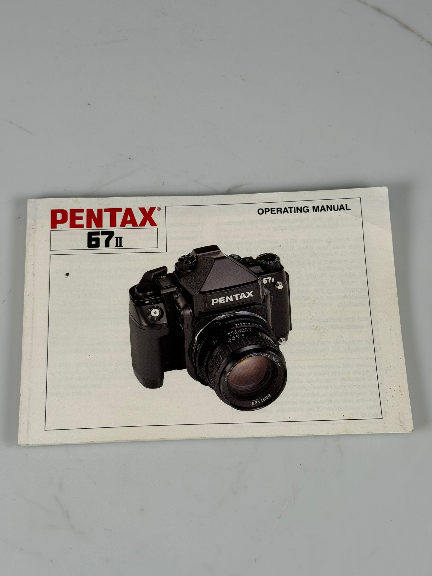 Pentax 67 6x7 II Camera Instruction Manual