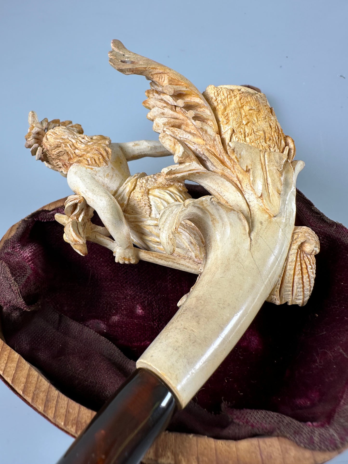Meerschaum Handmade carved Pipe Ocean, seashell, woman