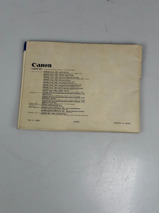 Canon EF Instruction Manual, Original